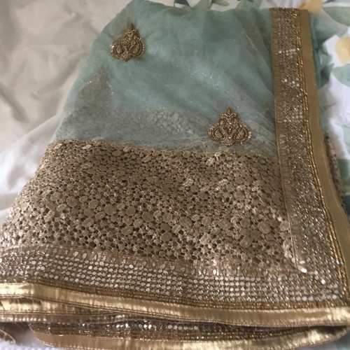Stunning light blue saree - light,