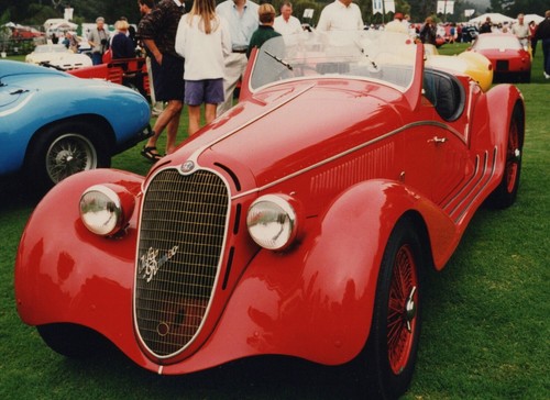 1938 alfa romeo 2900b - 8c, red