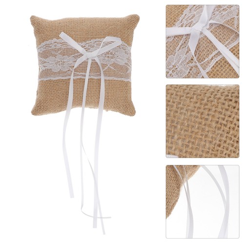 Burlap wedding ring pillow - wedding,