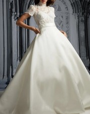 Mark Ingram Bride Carnegie Lace Top Ball Gown Wedding Dress - Women's Size 40