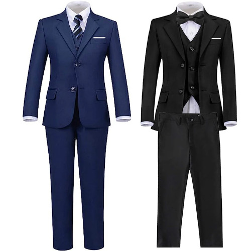 Boys black navy suits slim - black,