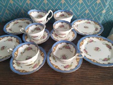 Paragon Pompadour Blue Tea Set