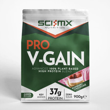SCI MX V Gain Vegan Protein Powder Shake 900g Plant Based Raspberry Cheesecake