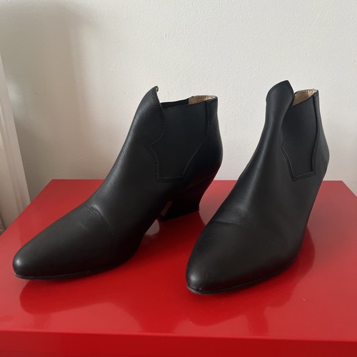Acne leather black boots - black, size