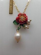 Les Nereides Red Rose Necklace