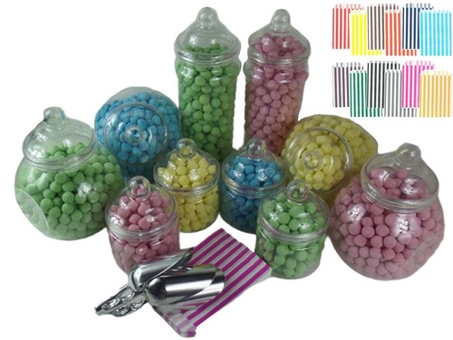 Large plastic sweet - large, jars