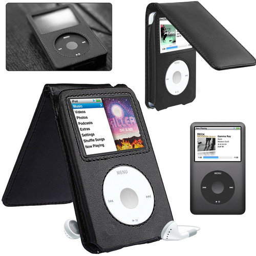 Black leather stand case - stand,