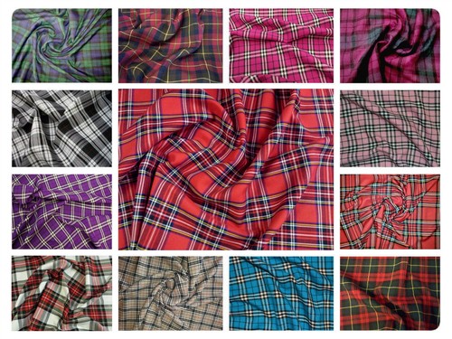 Tartan check plaid polyviscose - tartan,
