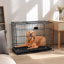 Dog Cage Puppy Training Crate Pet Carrier Small Medium Large Metal Cages Black