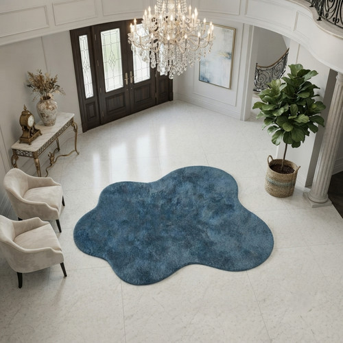 Denim blue flower shape hand - denim,