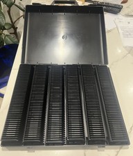 Vintage photographic slide carrier box with 6 carriers of 35mm colour slides VGC