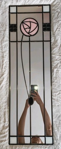 Stained glass wall mirror pink - glass,