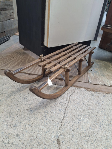 Charming vintage wooden sledge - vintage,