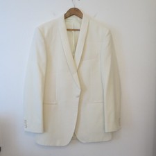 Marks Spencer Tuxedo Dinner Jacket 42 Long  Cream Ivory Off White Shawl Dinner.