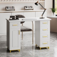 Professional Manicure Nail Table Technician Beauty Salon Work Desk with Drawers