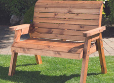 2 Seater Person Wooden Garden Bench Love Seat Chair Rustic Patio Furniture Brown