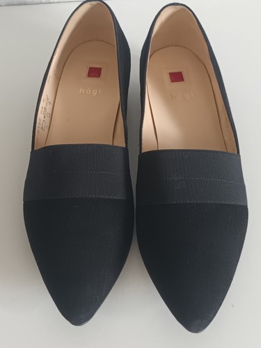 Hogl black suede flat pumps - hogl,