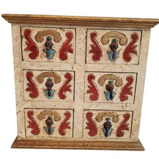 Moroccan wood spice box chest - moroccan,