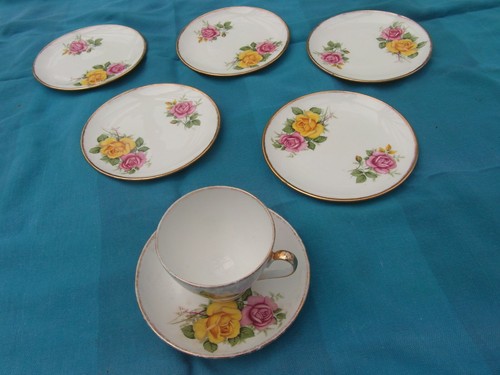 Cup saucer 5 tea - 1, plates