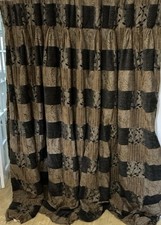 STUNNING BESPOKE DESIGNER VERY HEAVY LUXURIOUS CHENILLE/ BROCADE CURTAINS 