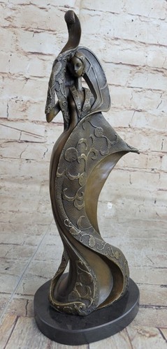 Art deco bronze statue flesh - bronze,