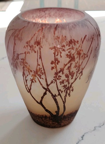 Vintage art glass trees - trees, cameo