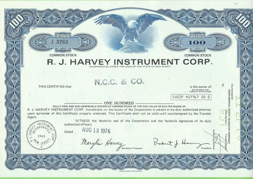 Harvey instrument corp - harvey,