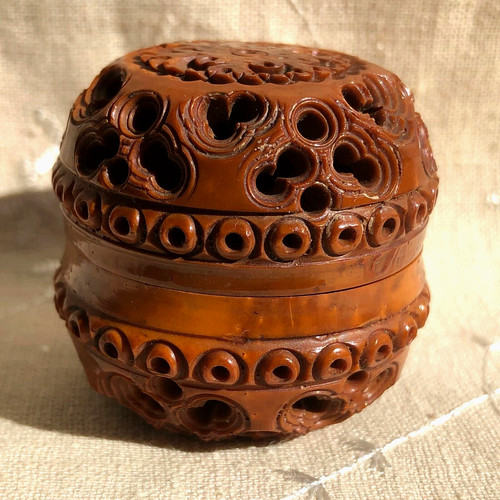 Antique carved coquilla nut - carved,