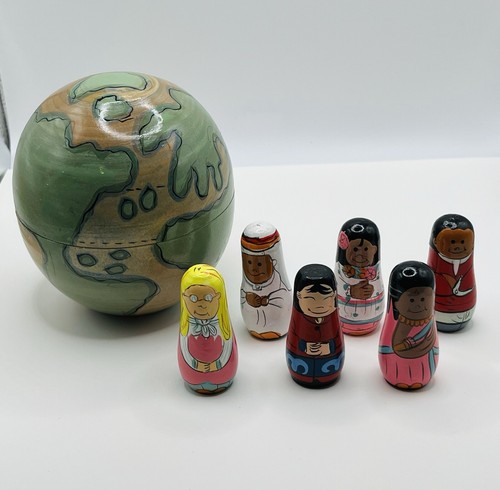 Nesting wood toy earth world - nesting,