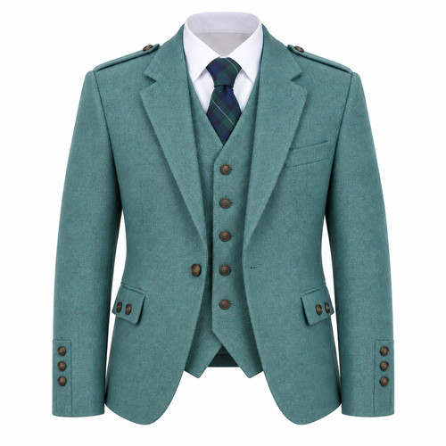 Mens clunie moss tweed kilt - moss,
