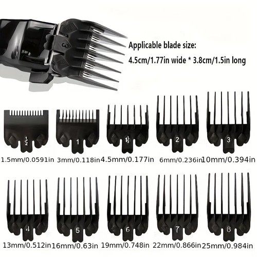 10pcs black plastic hair - black,