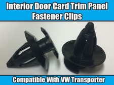 20x CLIPS FOR VW T3 T25 INTERIOR DOOR CARD PANEL TRIM LINING BLACK PLASTIC NEW