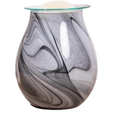 Electric Wax Oil Burner Grey Swirl Marble Effect Aroma Melt Warmer