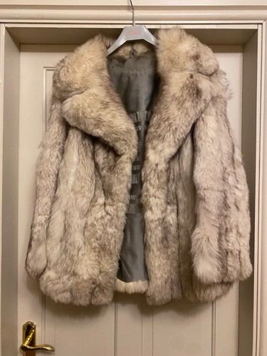 Vintage silver fox real fur - silver,
