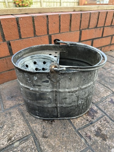 Vintage garden mop bucket - mop,