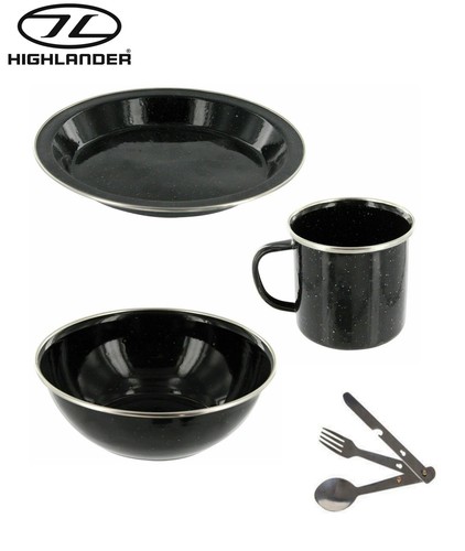 Enamel camping set includes - camping,