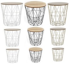 Metal Wire Storage Side Table