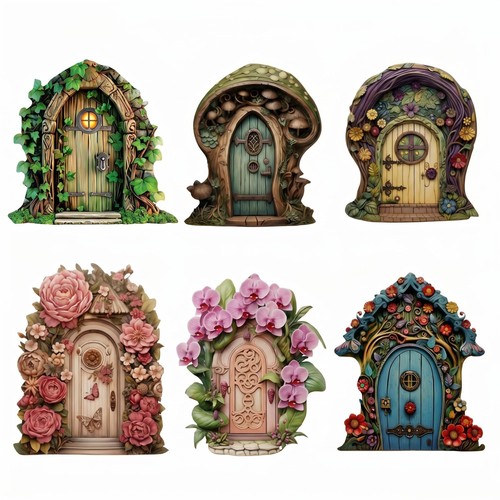Pcs wooden fairy door - 6,