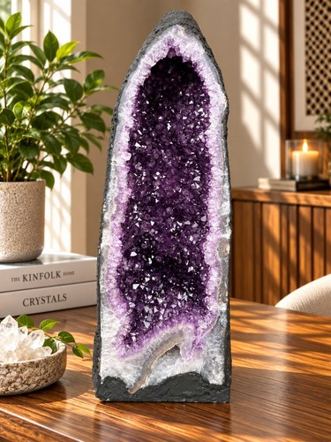 Tall amethyst crystal geode - tall,