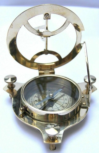 Nautical brass sundial compass - brass,