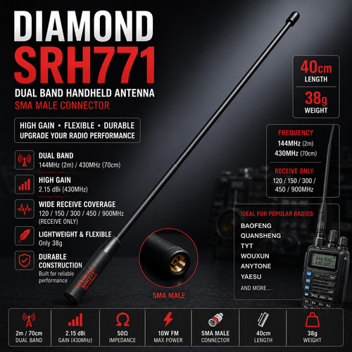 Diamond srh771 sma dual - sma-m, band