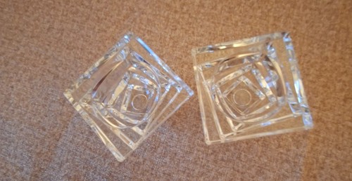 Pair crystal candle holders - of,