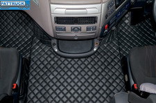 TRUCK ECO LEATHER FLOOR MATS SET-BLACK FIT DAF XF 106  2018-2022  [ old shape]