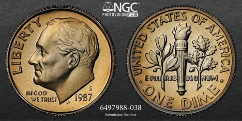 1987 10c roosevelt dime - 1987,