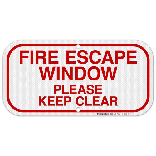 Fire escape window sign - window,