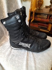 Lonsdale Contender Boxing Boots Black/White, UK Size 6.5, Lightweight Durable