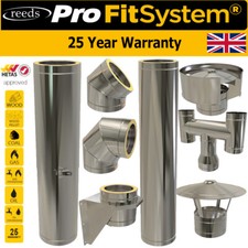 Twin Wall Flue Pipe 5inch Insulated Stoves 25 Year Warranty Stainless Steel 125