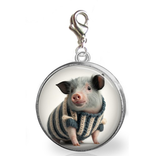 Pot belly pig - glass, clip