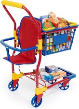 Bayer Design 75003AA Shopping cart for kids, Supermarket trolley, with food box