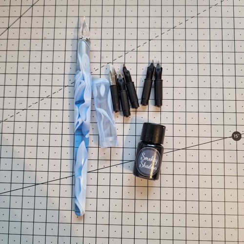 Dip pen with glass - with, &